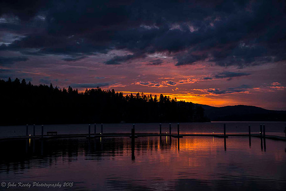 Sunset over dock